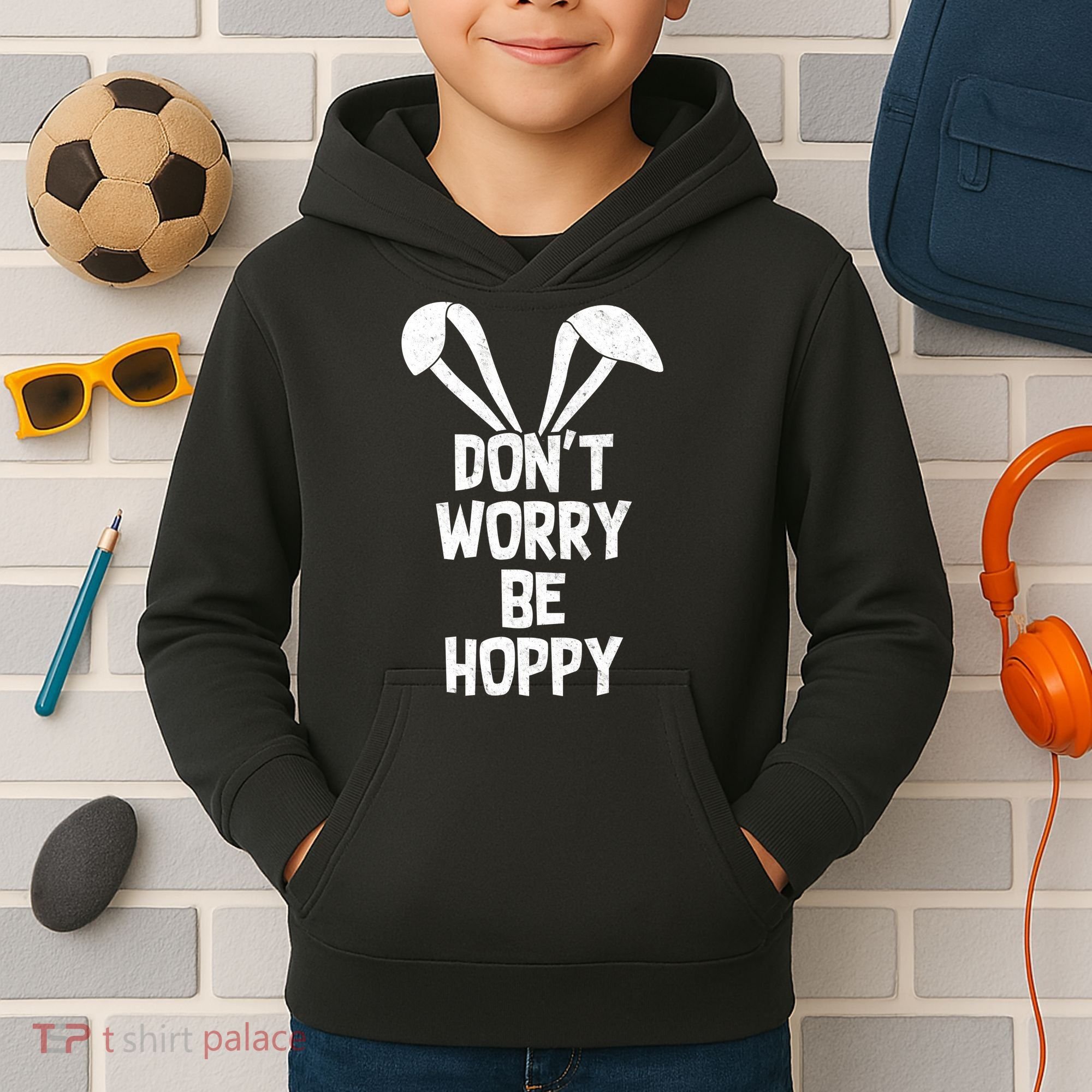 Don't Worry Be Hoppy Kids Hoodie