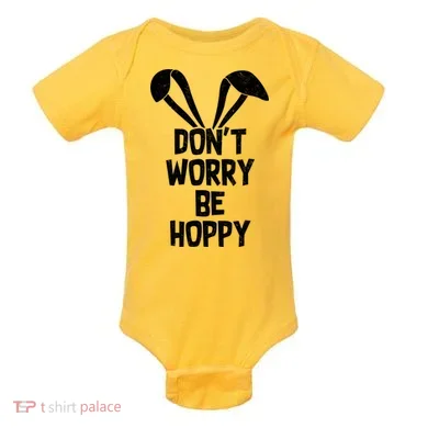 Don't Worry Be Hoppy Baby Bodysuit