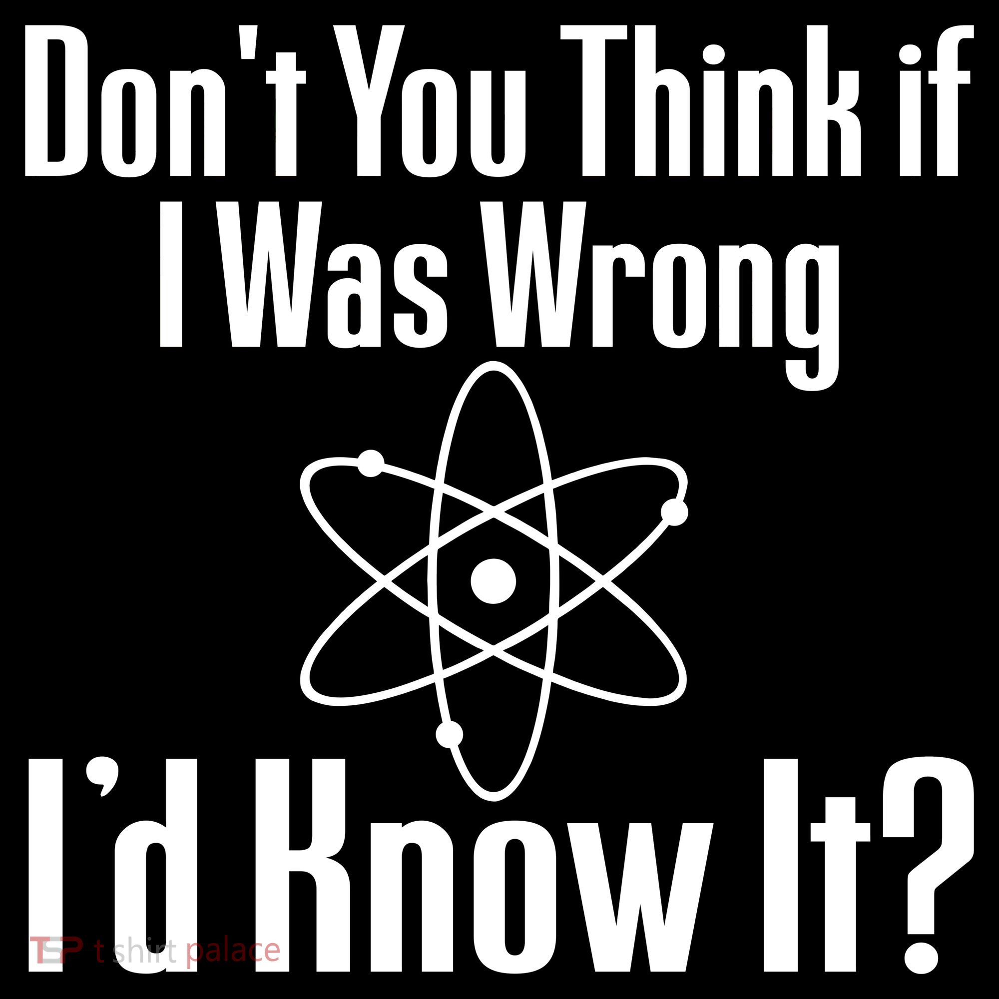Don't You Think That If I Was Wrong I'd Know It? T-Shirt