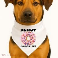 Donut Judge Me USA-Made Doggie Bandana thumb 1