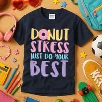 Donut Stress Just Do Your Best Kids T-Shirt thumb 3