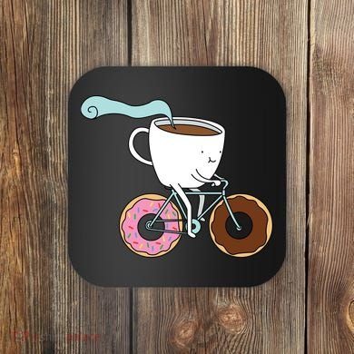 Donuts Coffee Bicycle  Coaster