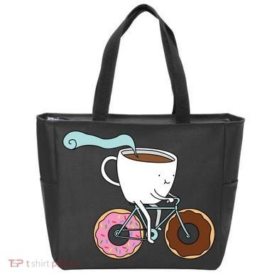 Donuts Coffee Bicycle  Tote Bag