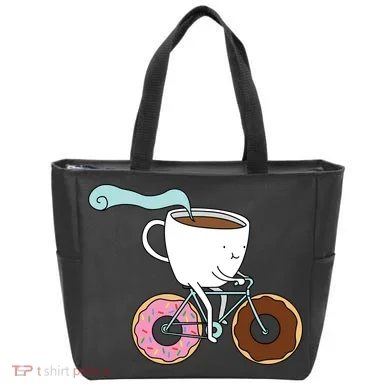 Donuts Coffee Bicycle Tote Bag