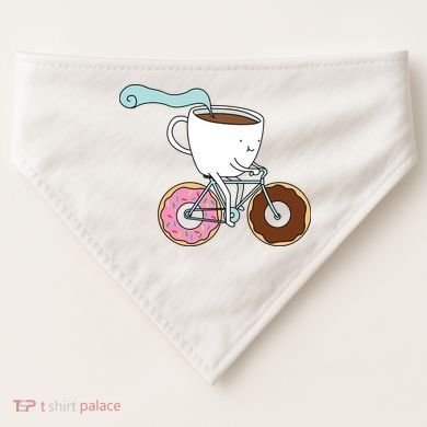 Donuts Coffee Bicycle  USA-Made Doggie Bandana