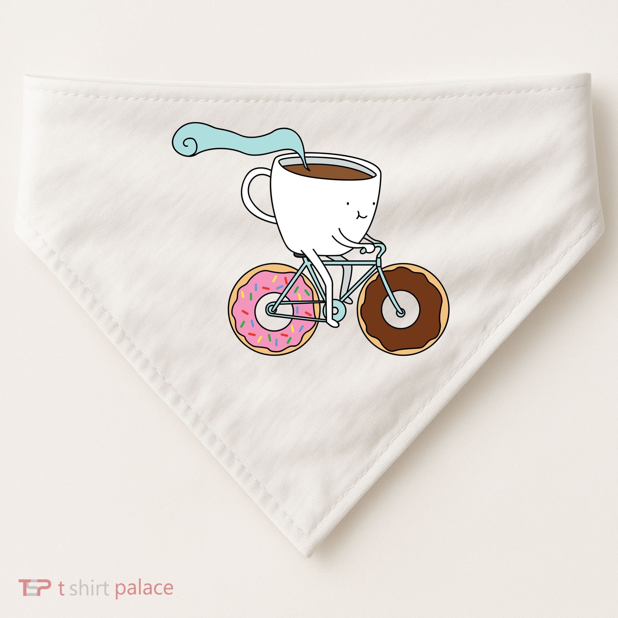 Donuts Coffee Bicycle  USA-Made Doggie Bandana