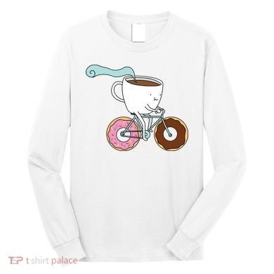 Donuts Coffee Bicycle  Long Sleeve Shirt