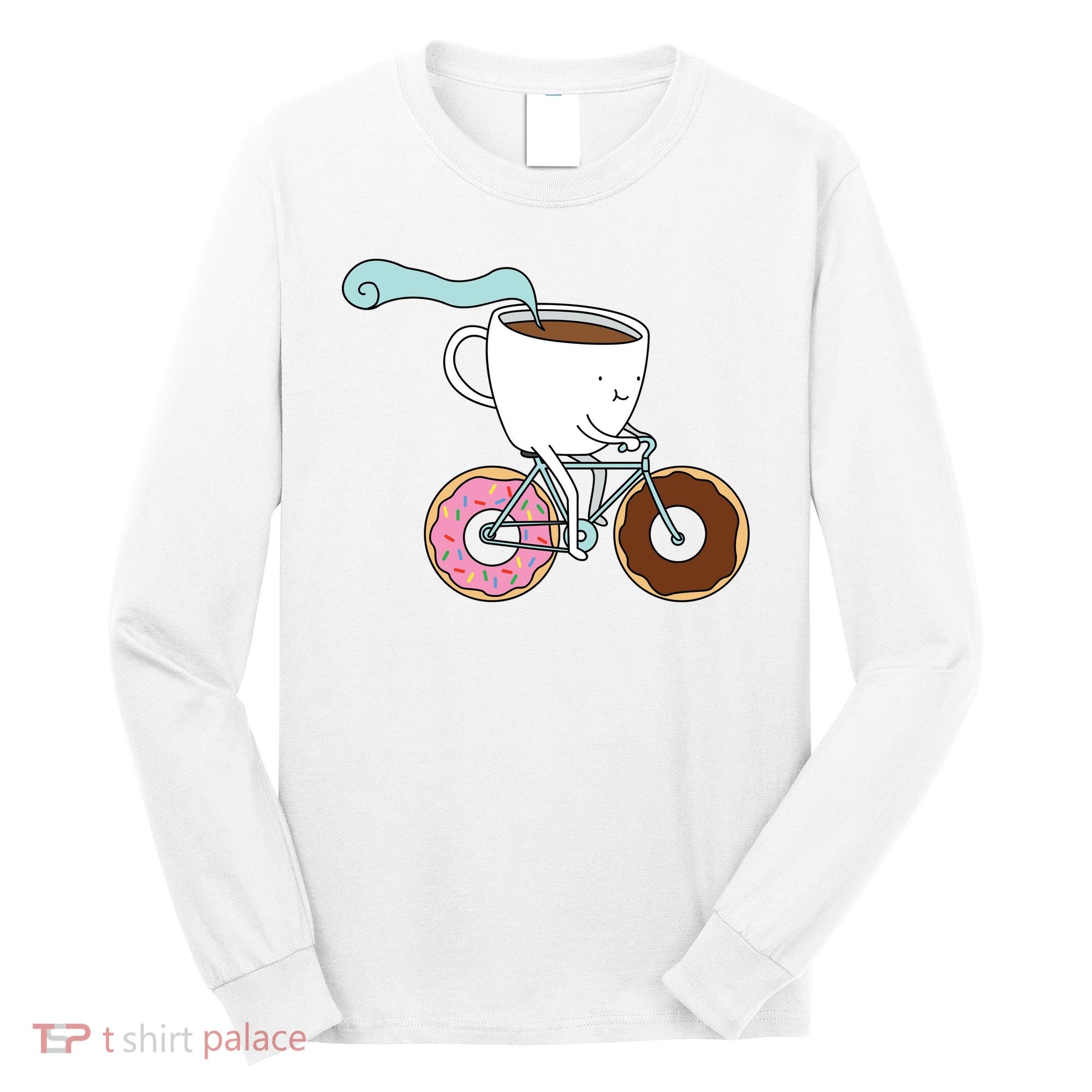 Donuts Coffee Bicycle  Long Sleeve Shirt