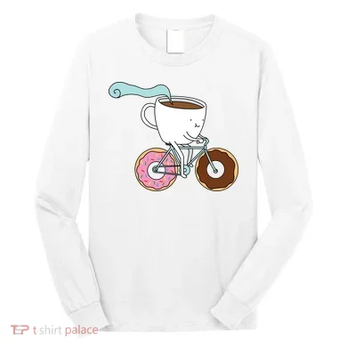 Donuts Coffee Bicycle Long Sleeve Shirt