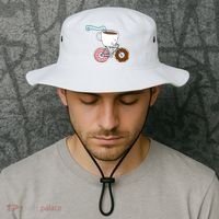 Donuts Coffee Bicycle  Bucket Hat thumb 2