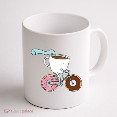 Donuts Coffee Bicycle  Coffee Mug back