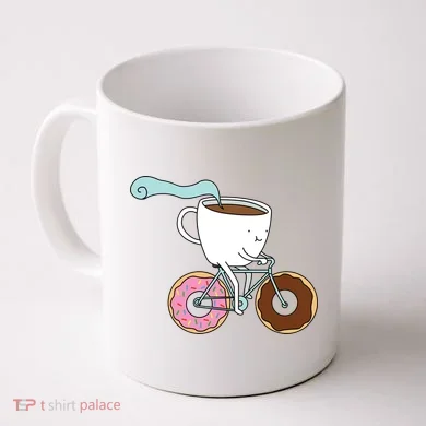 Donuts Coffee Bicycle  Coffee Mug