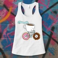 Donuts Coffee Bicycle  Women's Tank Top thumb 3