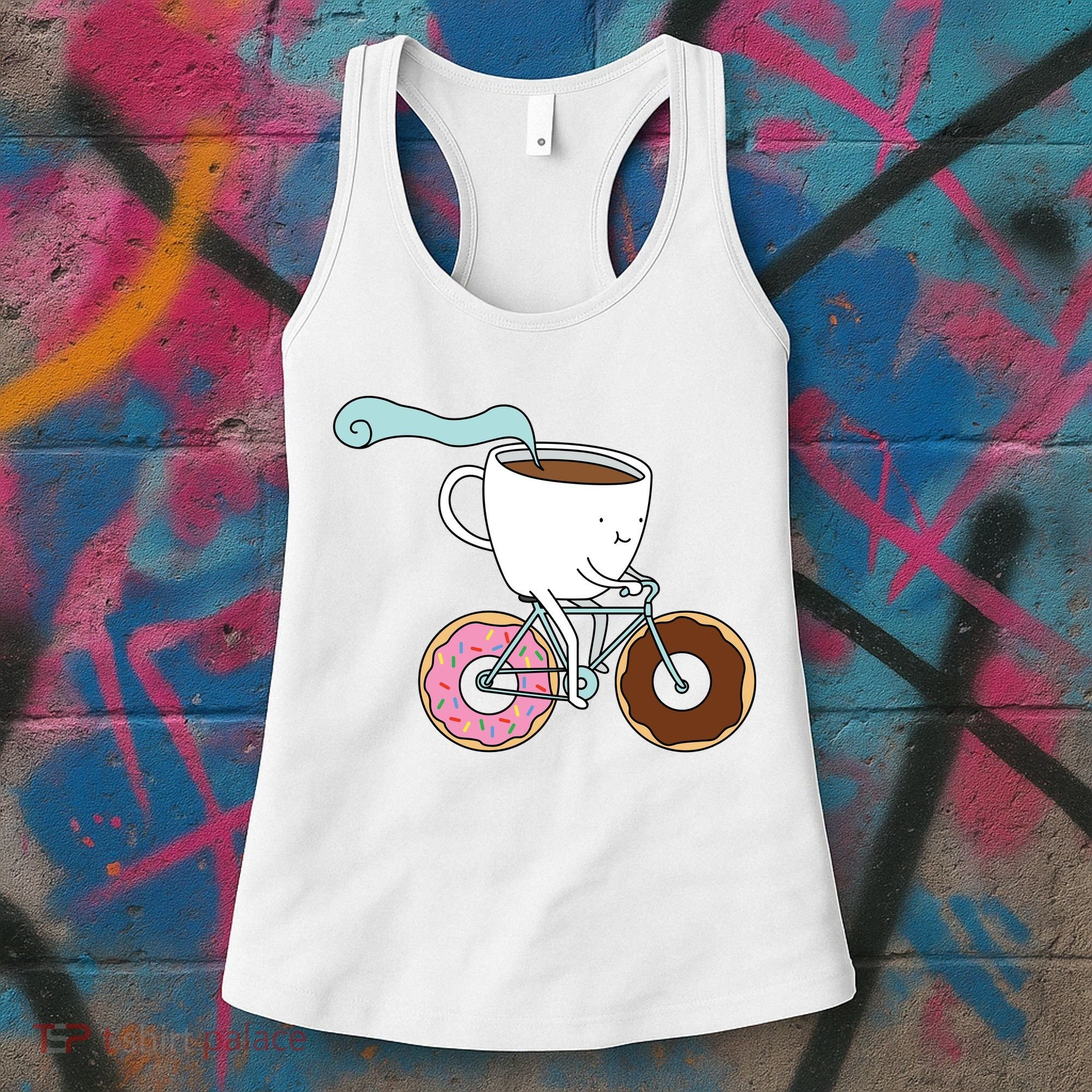 Donuts Coffee Bicycle  Women's Tank Top