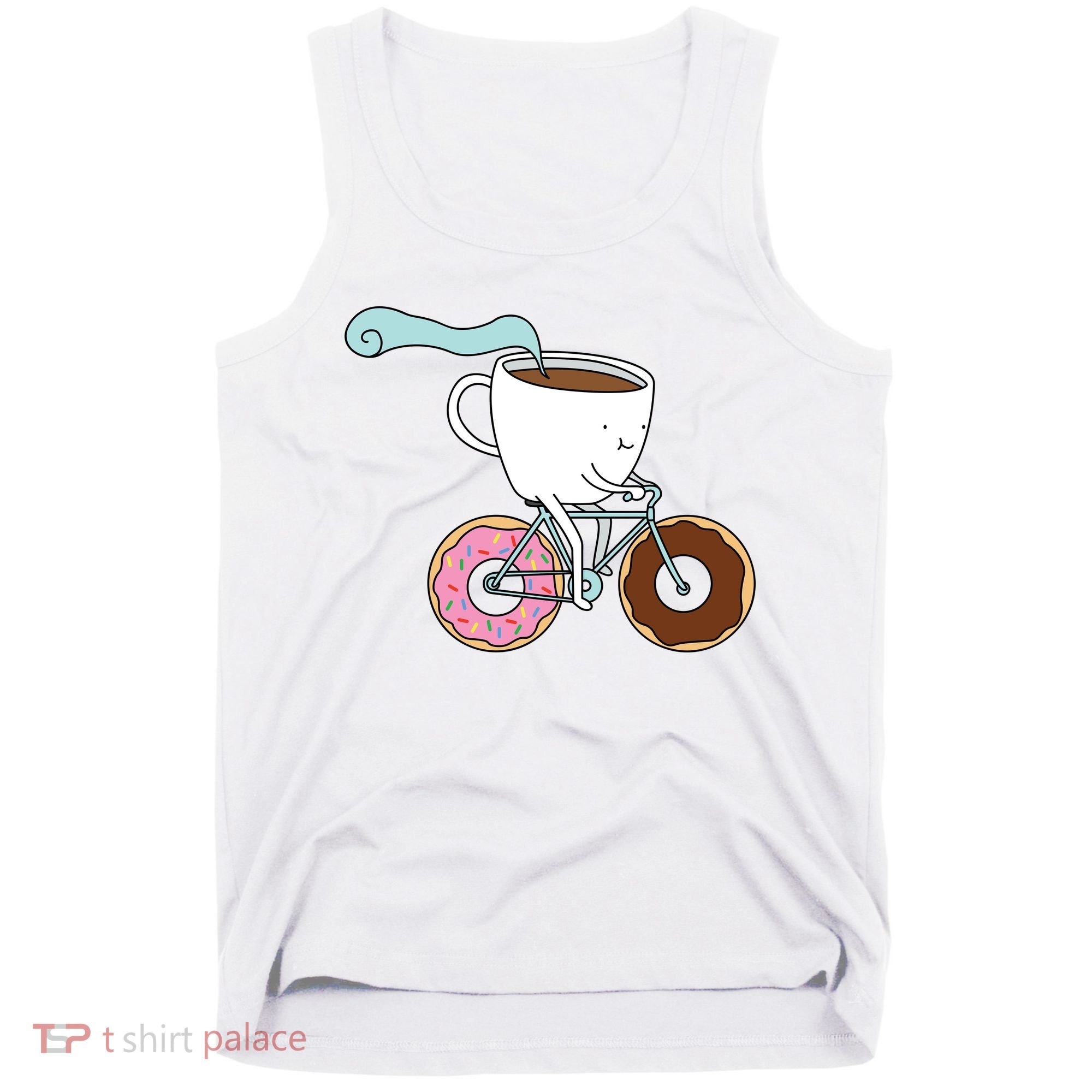 Donuts Coffee Bicycle  Tank Top