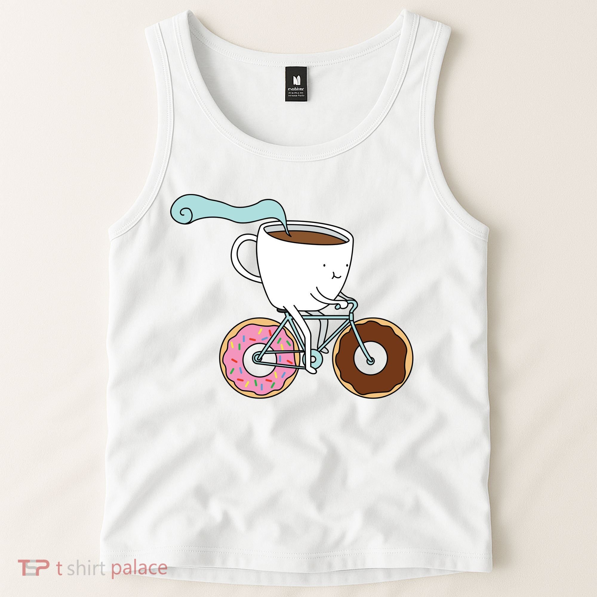 Donuts Coffee Bicycle  Tank Top