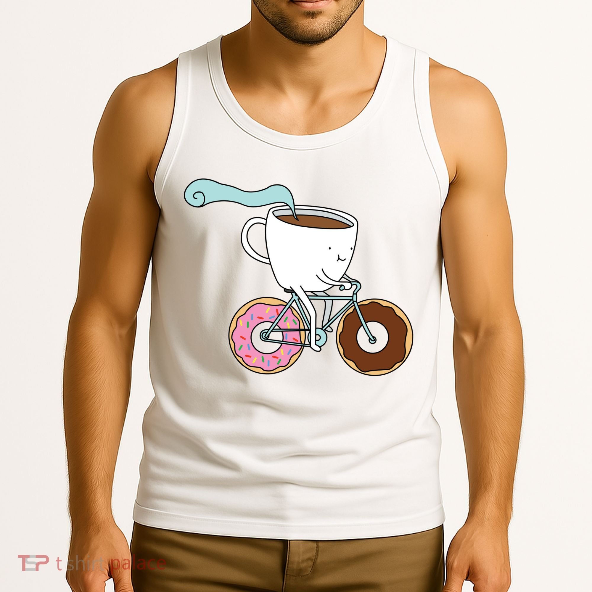 Donuts Coffee Bicycle  Tank Top