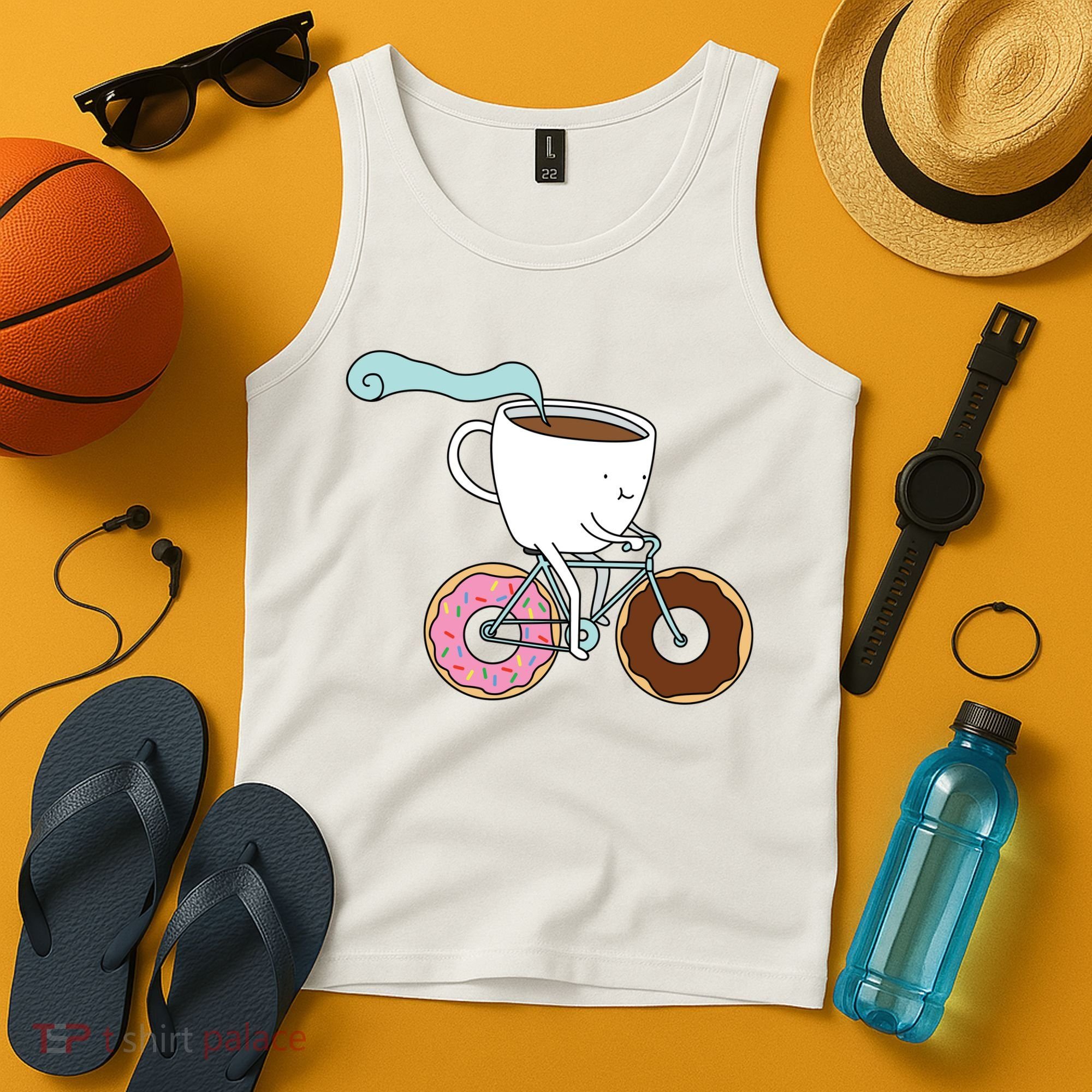 Donuts Coffee Bicycle  Tank Top