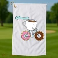 Donuts Coffee Bicycle  Golf Towel thumb 1