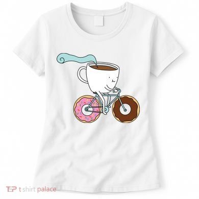 Donuts Coffee Bicycle  Women's T-Shirt