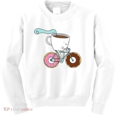 Donuts Coffee Bicycle  Kids Sweatshirt