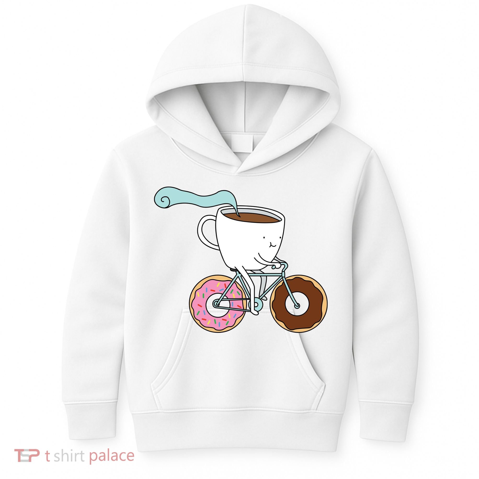 Donuts Coffee Bicycle  Kids Hoodie