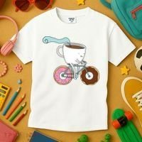 Donuts Coffee Bicycle  Kids T-Shirt thumb 3