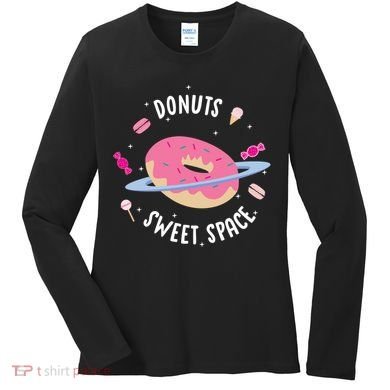 Donuts Sweet Space  Women's Long Sleeve Shirt