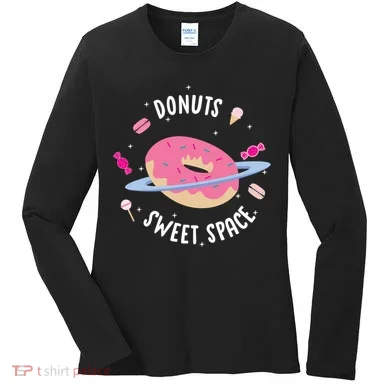 Donuts Sweet Space  Women's Long Sleeve Shirt