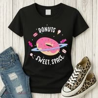 Donuts Sweet Space  Women's T-Shirt thumb 3