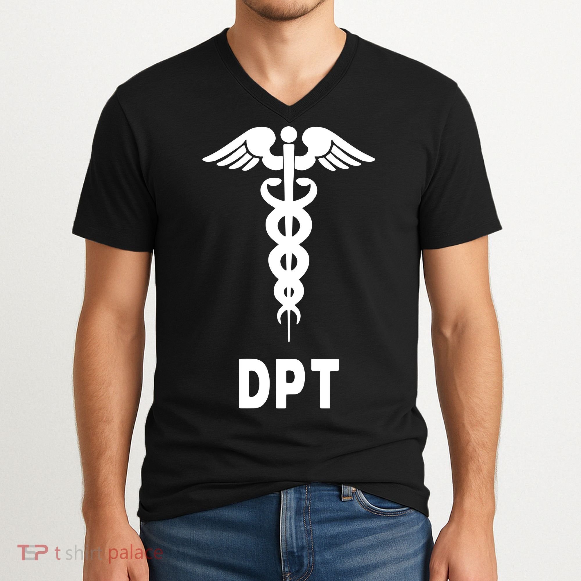 Doctor Of Physical Therapy DPT Caduceus Symbol Gifts V-Neck T-Shirt