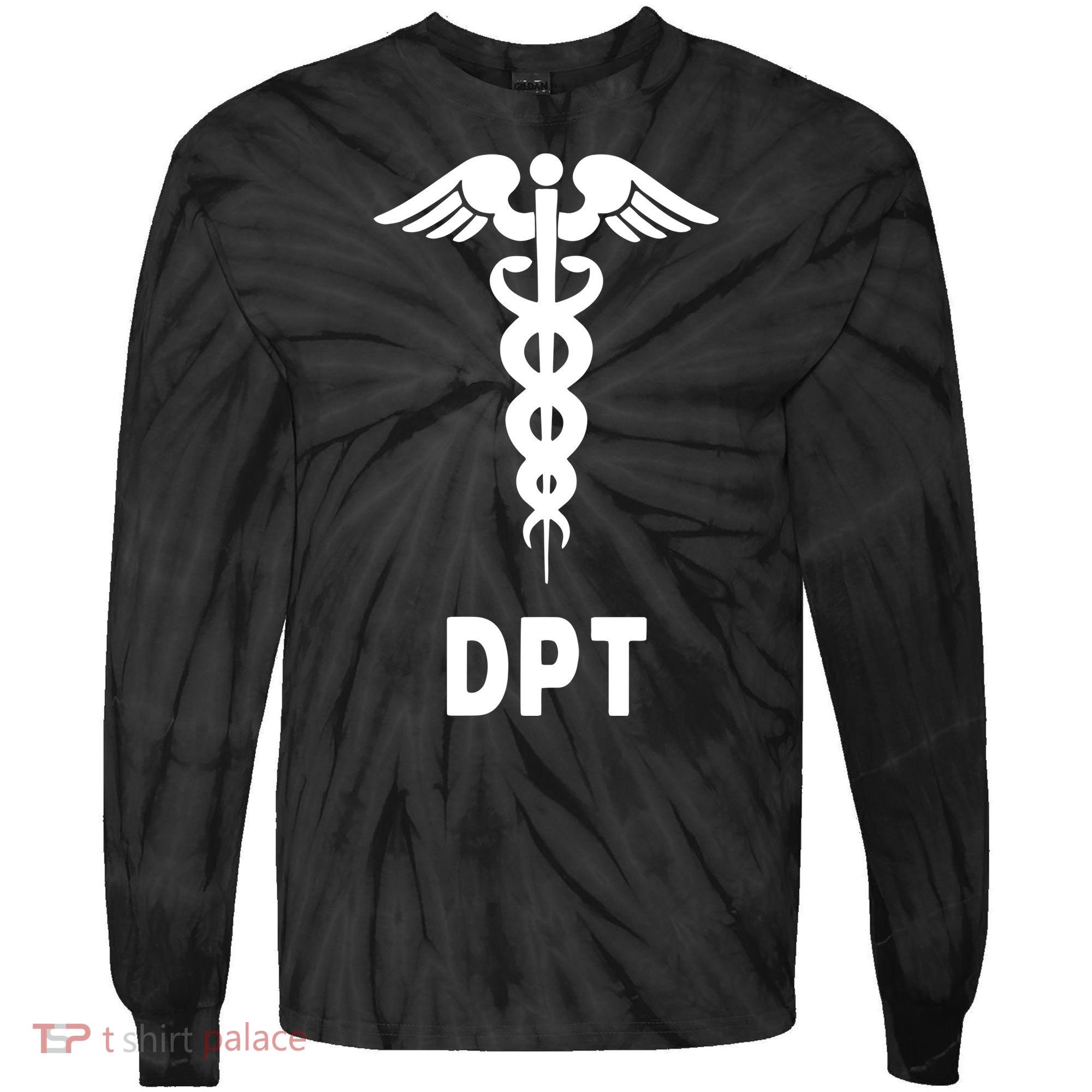 Doctor Of Physical Therapy DPT Caduceus Symbol Gifts Tie-Dye Long Sleeve Shirt