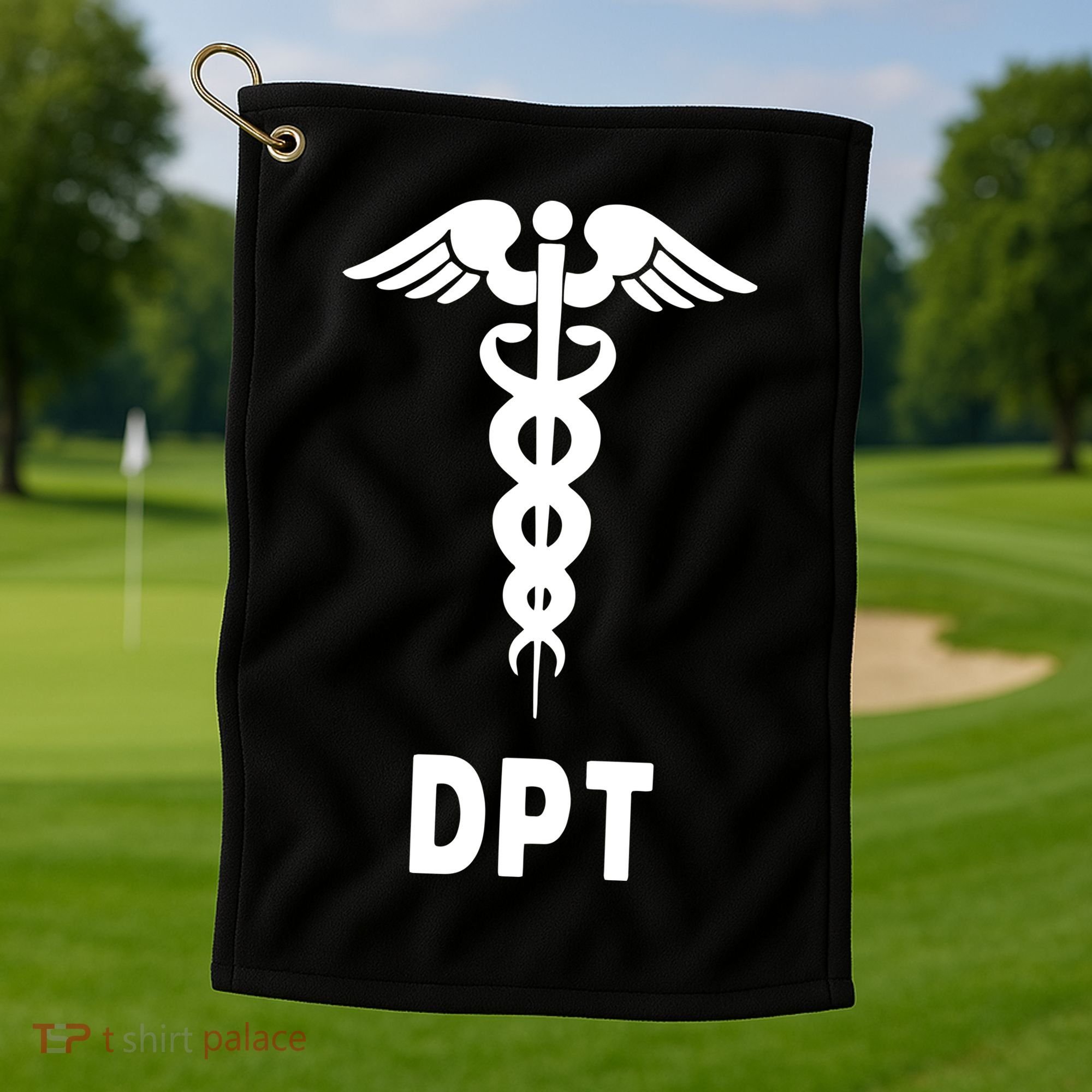 Doctor Of Physical Therapy DPT Caduceus Symbol Gifts Golf Towel