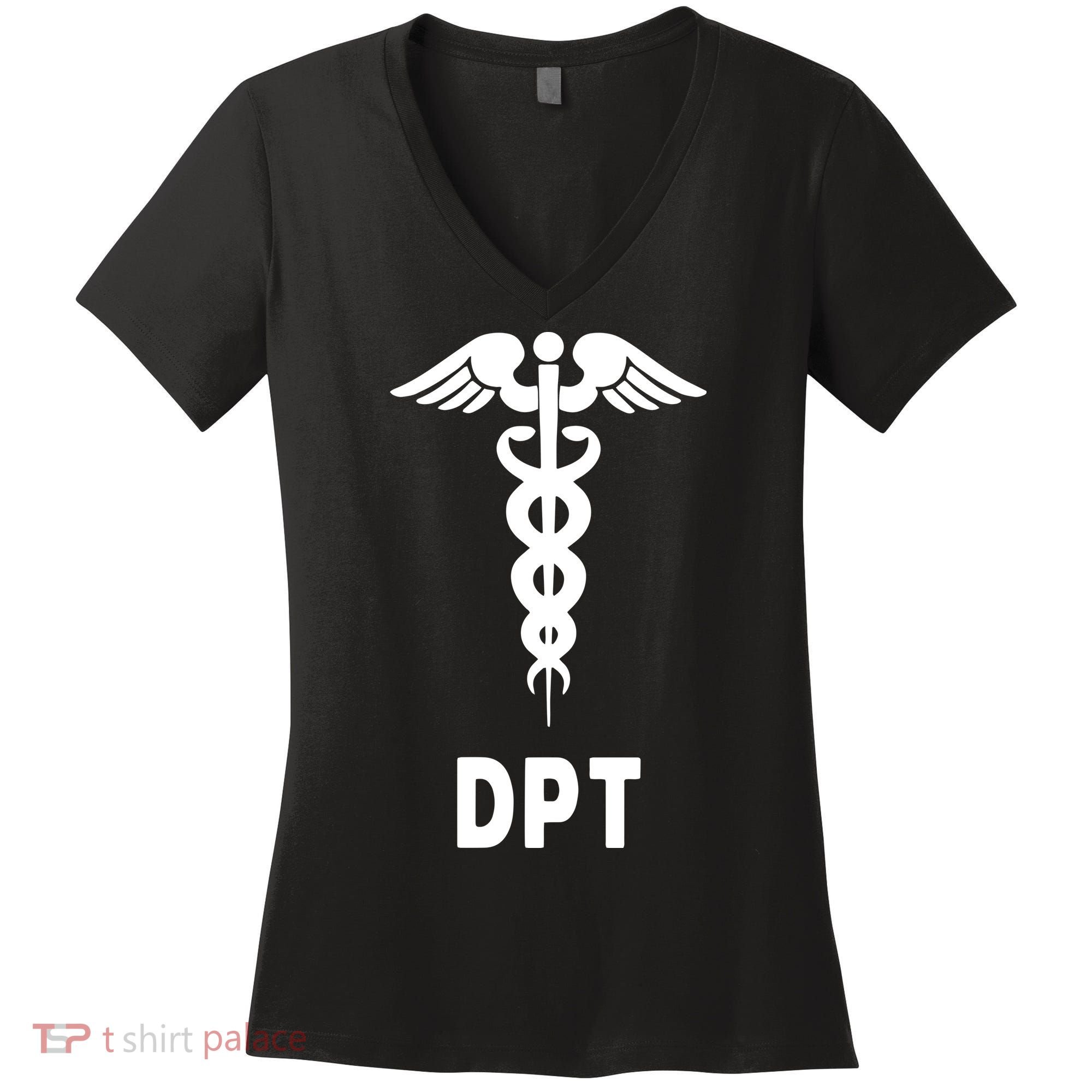 Doctor Of Physical Therapy DPT Caduceus Symbol Gifts Women's V-Neck T-Shirt