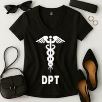Doctor Of Physical Therapy DPT Caduceus Symbol Gifts Women's V-Neck T-Shirt thumb 2