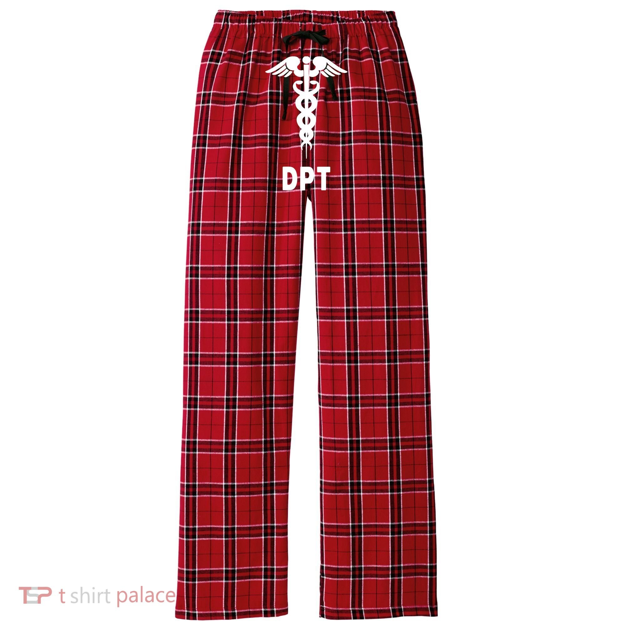 Doctor Of Physical Therapy DPT Caduceus Symbol Gifts Women's Flannel Plaid Pajama Pants