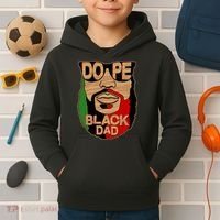 DOPE Black Dad Father's Day Kids Hoodie thumb 2