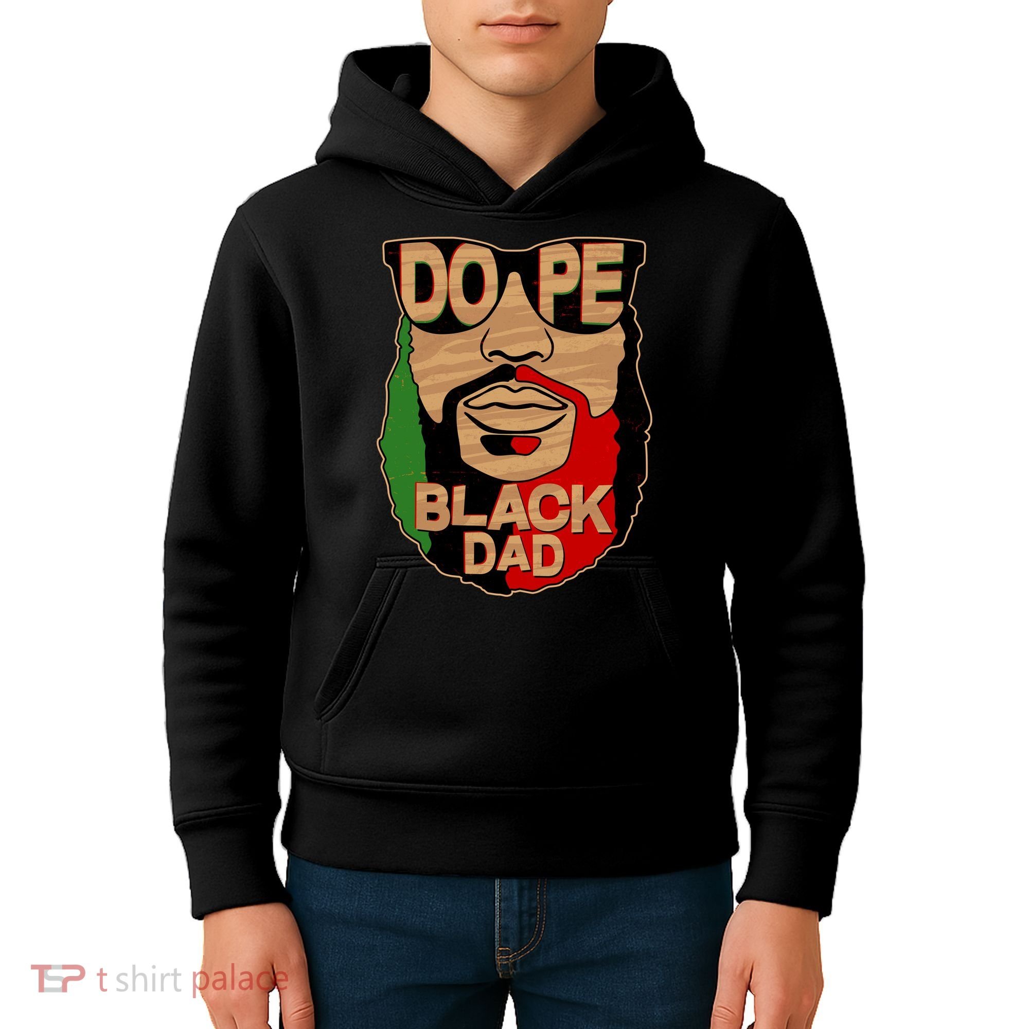 DOPE Black Dad Father's Day Kids Hoodie