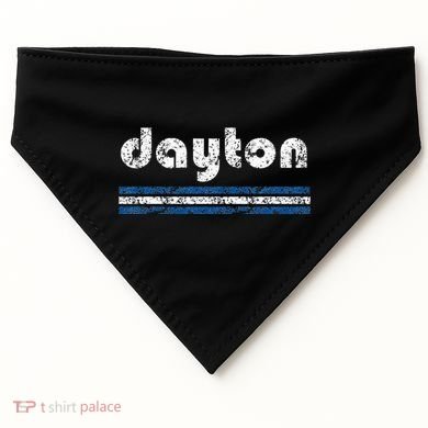 Dayton Ohio Retro Three Stripe Weathered USA-Made Doggie Bandana