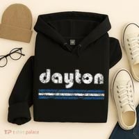 Dayton Ohio Retro Three Stripe Weathered Hoodie thumb 4