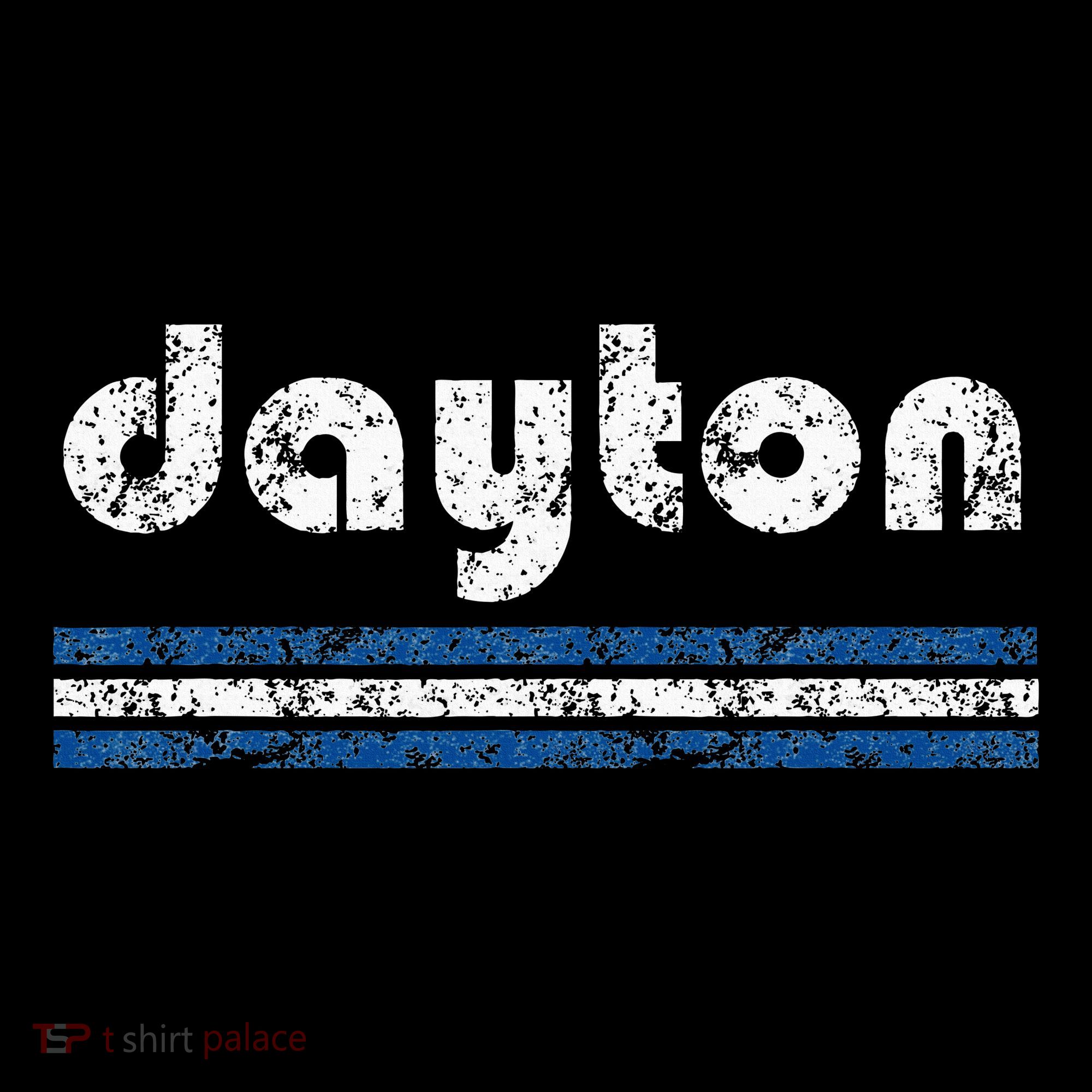 Dayton Ohio Retro Three Stripe Weathered Hoodie