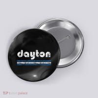 Dayton Ohio Retro Three Stripe Weathered Button thumb 0