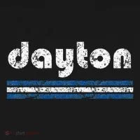 Dayton Ohio Retro Three Stripe Weathered Button thumb 1