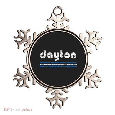 Dayton Ohio Retro Three Stripe Weathered Ornament