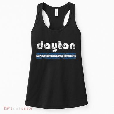 Dayton Ohio Retro Three Stripe Weathered Women's Tank Top