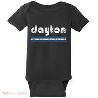 Dayton Ohio Retro Three Stripe Weathered Baby Bodysuit thumb 0