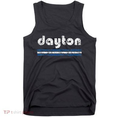 Dayton Ohio Retro Three Stripe Weathered Tank Top