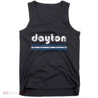 Dayton Ohio Retro Three Stripe Weathered Tank Top thumb 0