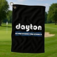 Dayton Ohio Retro Three Stripe Weathered Golf Towel thumb 1