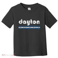 Dayton Ohio Retro Three Stripe Weathered Toddler T-Shirt thumb 0